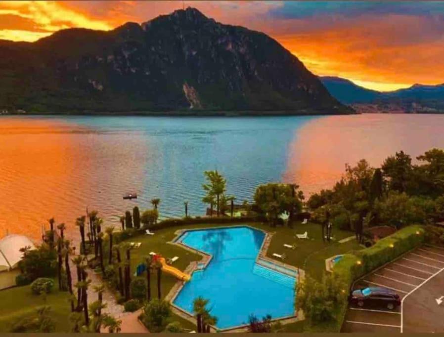 Appartamento Con Piscina E Sauna Bissone Εξωτερικό φωτογραφία